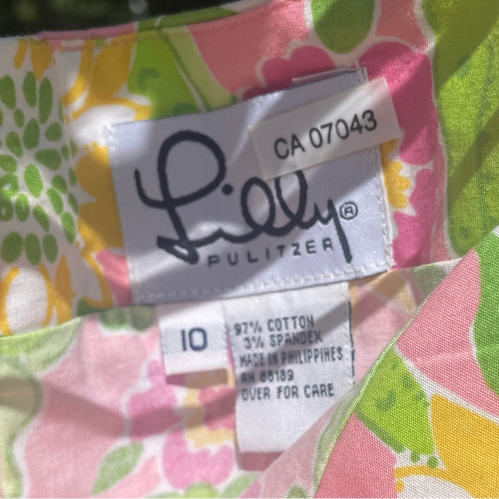 Lilly Pulitzer Pink Green Yellow Floral Skort